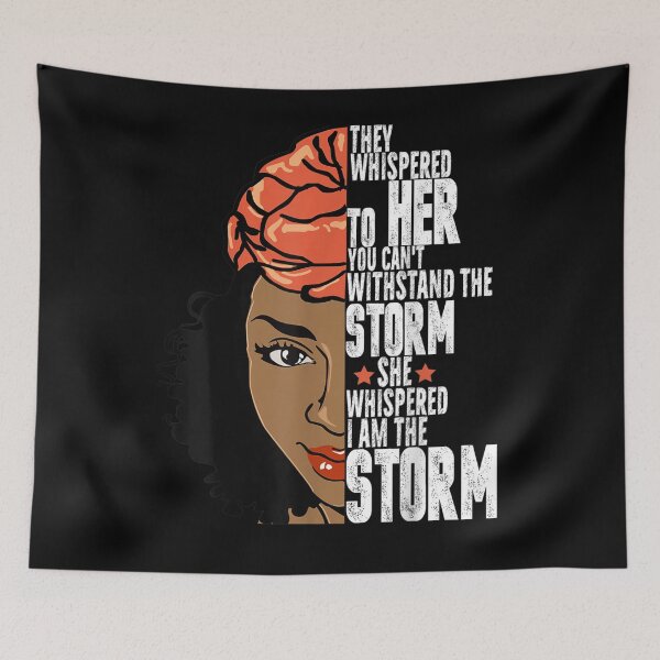 Item preview, Black History Month African Woman Afro I Am The Storm  designed and sold by melisenda.