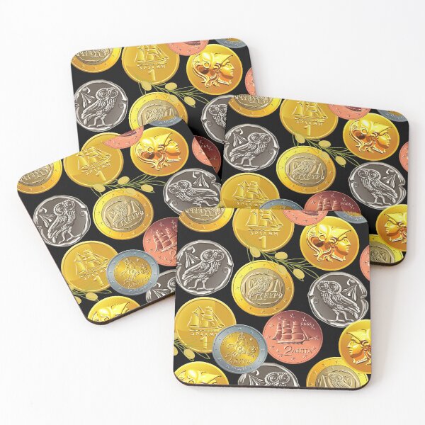 Item preview, Greek Coins And Olives designed and sold by Mamalia.