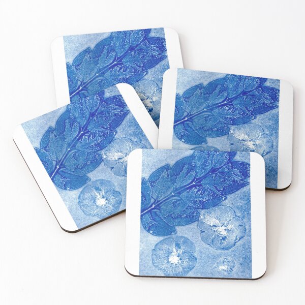 Item preview, Unedited bright blue plant print designed and sold by cam-llaguno.