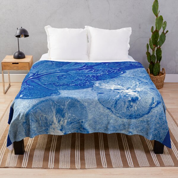 Item preview, Unedited bright blue plant print designed and sold by cam-llaguno.