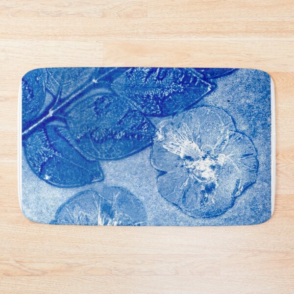 Item preview, Unedited bright blue plant print designed and sold by cam-llaguno.