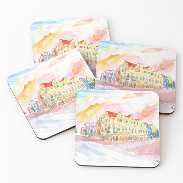 Item preview, Historic Handelskade Willemstad Curacao at Sunrise designed and sold by artshop77.