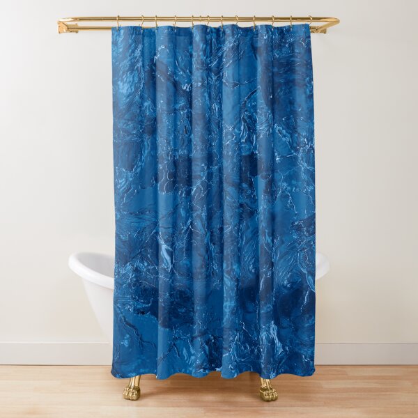 glamour 016 blaue glitzernde Folie Duschvorhang