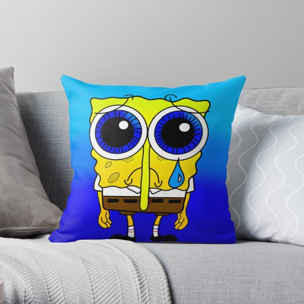 sad spongebob fish | Throw Pillow