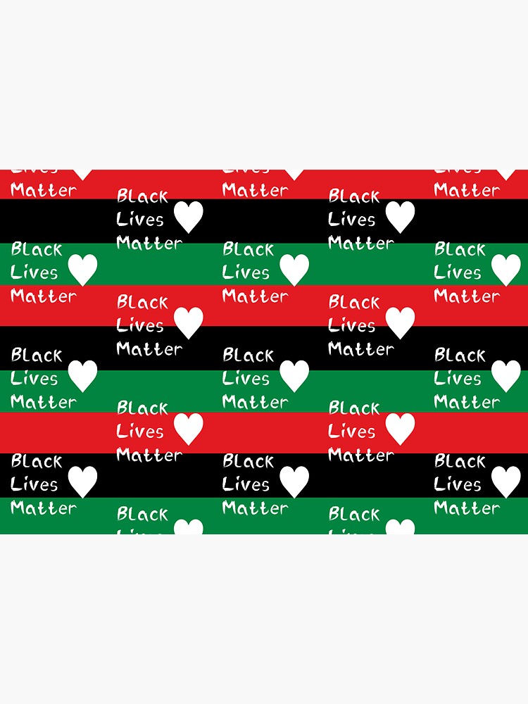 Black Lives Matter Pan-African Flag White Heart by PRODUCTPICS