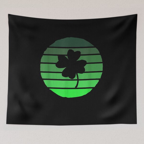 Item preview, Green Vintage Four Leaf Clover Sunset St Patrick's Day  designed and sold by melisenda.
