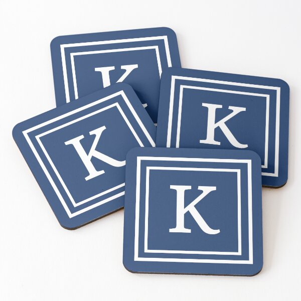 Item preview, Navy Blue Pillow and Home Décor Alphabet Monogram Letter K designed and sold by Teez-Me.