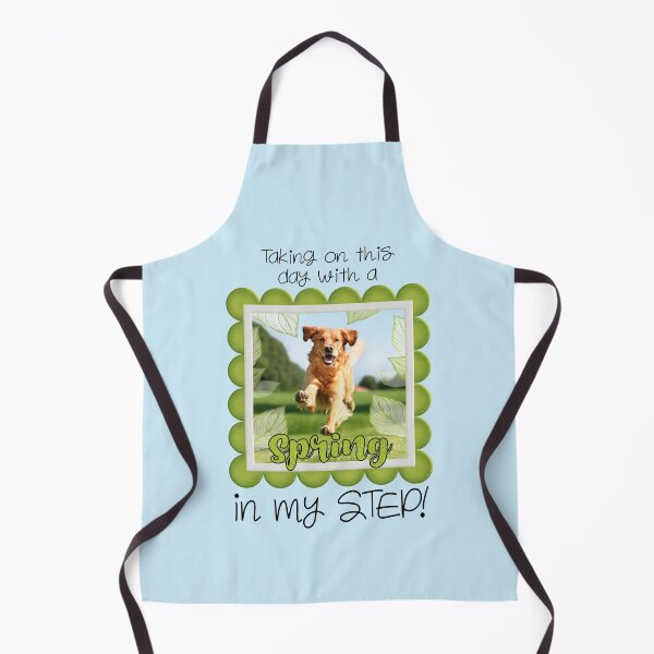 Item preview, Taking on this Day with a Spring in My STEP! (on Blue) designed and sold by PawsitiveMum.