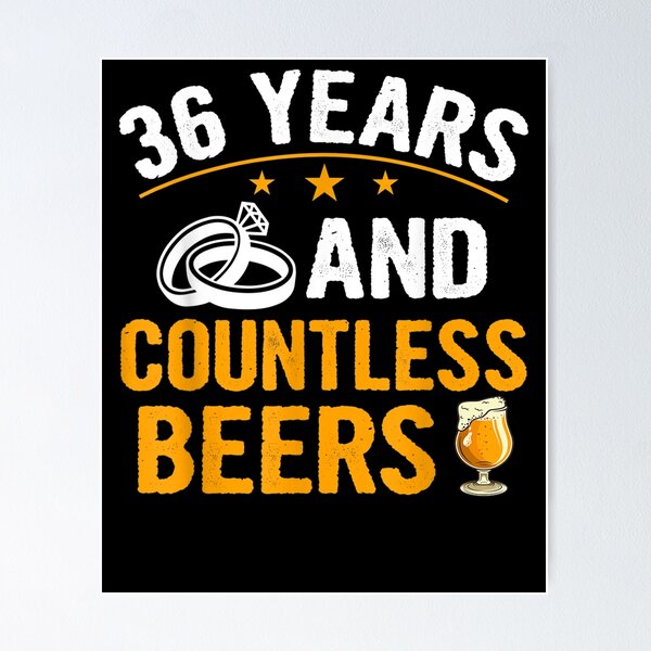 Item preview, 36 Years And Countless Beers 36th Wedding Anniversary Couple  designed and sold by melisenda.