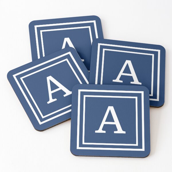 Item preview, Navy Blue Pillow and Home Décor Alphabet Monogram Letter A designed and sold by Teez-Me.