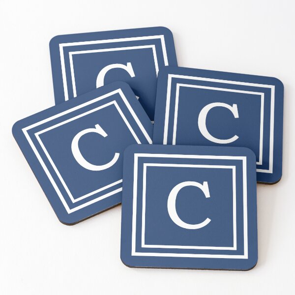 Item preview, Navy Blue Pillow and Home Décor Alphabet Monogram Letter C  designed and sold by Teez-Me.