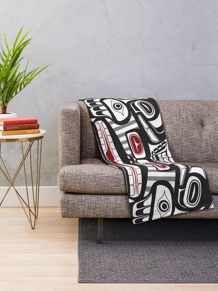 "Thunderbird Bear Orca Totem Pole, coastal Salish Haida pacific north