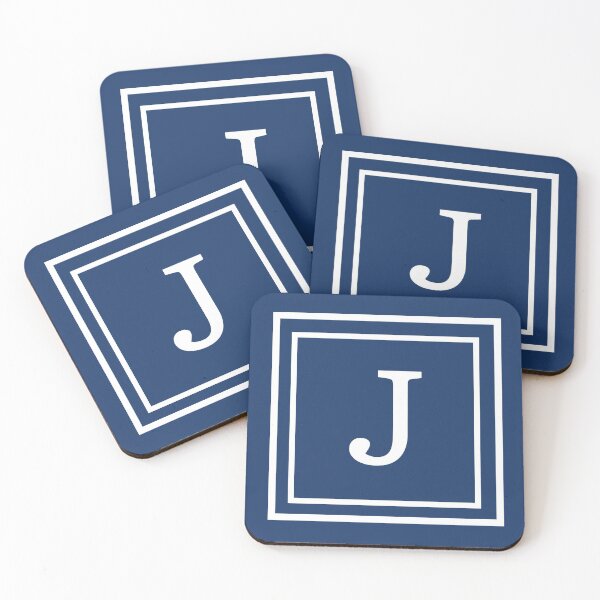 Item preview, Navy Blue Pillow and Home Décor Alphabet Monogram Letter J designed and sold by Teez-Me.