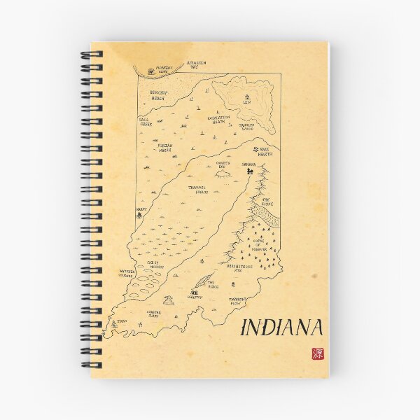 Item preview, Indiana as a fantasy map designed and sold by aldayuan.