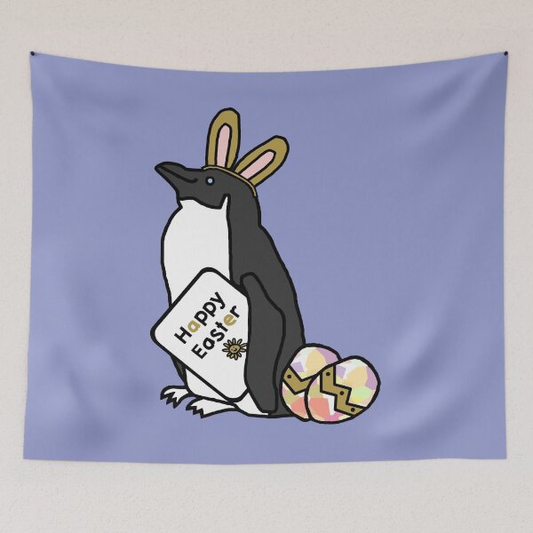 Item preview, Funny Happy Easter Penguin in Easter Bunny Ears designed and sold by ellenhenry.