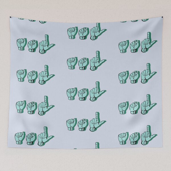 Item preview, ASL fingerspelling sticker Teal designed and sold by Jennaviveart.