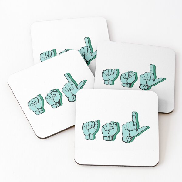 Item preview, ASL fingerspelling sticker Teal designed and sold by Jennaviveart.