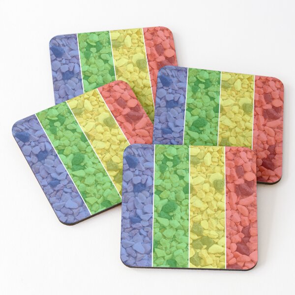 Item preview, Color Stones - Red Blue Yellow Green Stripes designed and sold by Wishmi Lucky.
