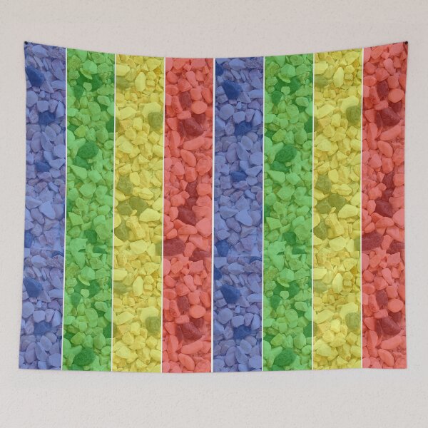 Item preview, Color Stones - Red Blue Yellow Green Stripes designed and sold by Wishmi Lucky.