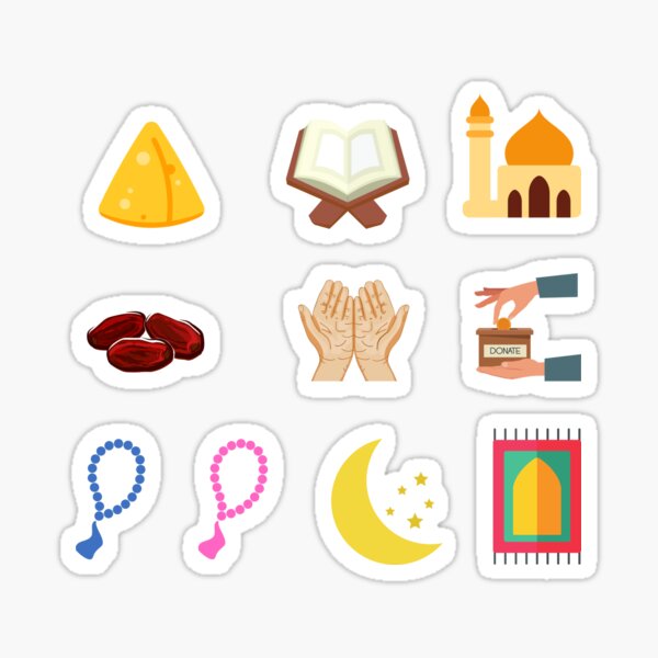 Item preview, Ramadan Mubarak kids stickers designed and sold by islamiccrafts.