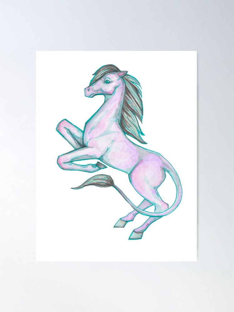 Cute sea horse unicorn with purple mane simple cartoon vector... | Unicorn  drawing, Simple cartoon, Line doodles