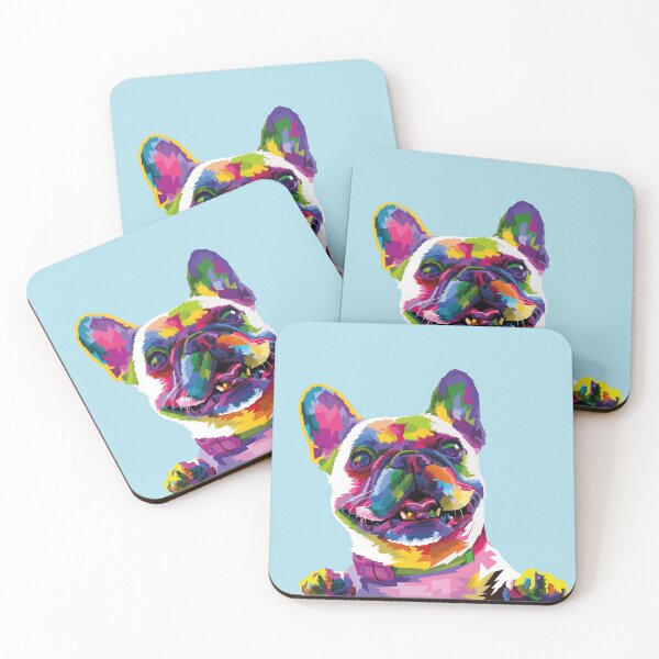 Item preview, Colorful French Bulldog on Geometric Pop art style designed and sold by faudeltn.