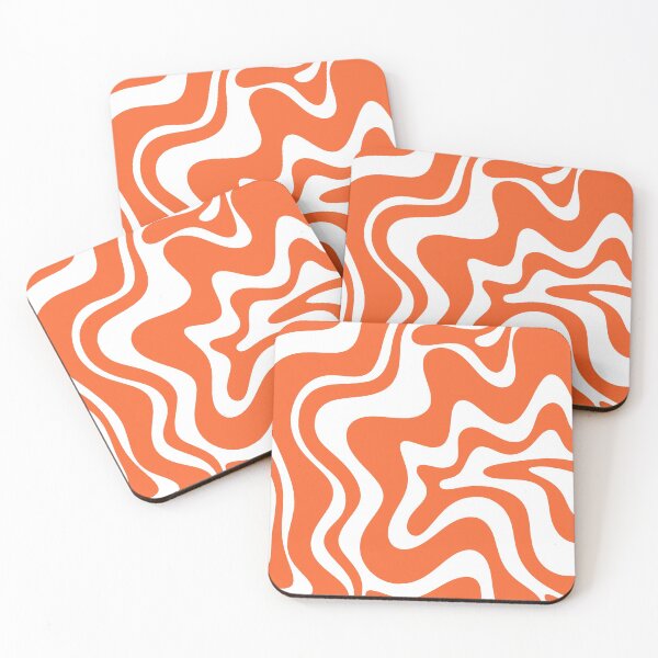 Item preview, Liquid Swirl Retro Abstract Pattern in Burnt Orange and White designed and sold by kierkegaard.