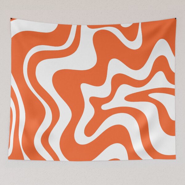 Item preview, Liquid Swirl Retro Abstract Pattern in Burnt Orange and White designed and sold by kierkegaard.