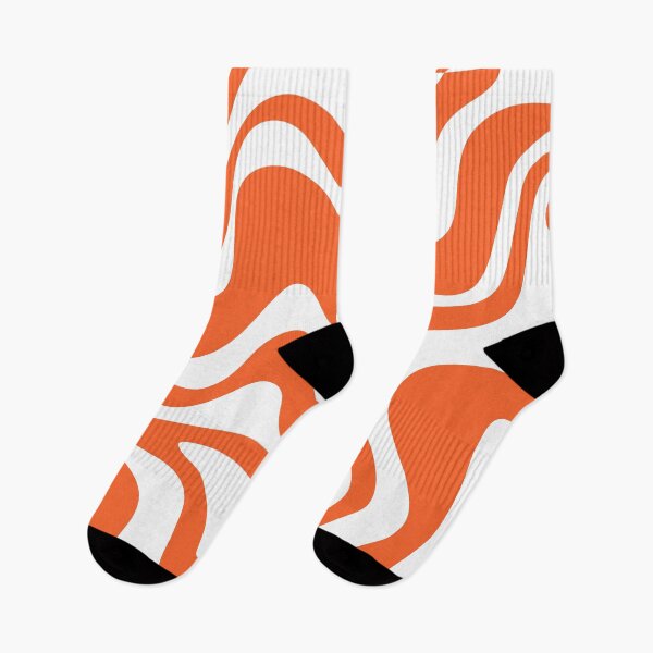 Item preview, Liquid Swirl Retro Abstract Pattern in Burnt Orange and White designed and sold by kierkegaard.