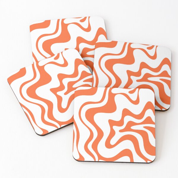 Item preview, Liquid Swirl Retro Abstract Pattern in White and Burnt Orange designed and sold by kierkegaard.