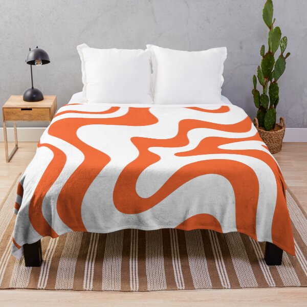 Item preview, Liquid Swirl Retro Abstract Pattern in White and Burnt Orange designed and sold by kierkegaard.