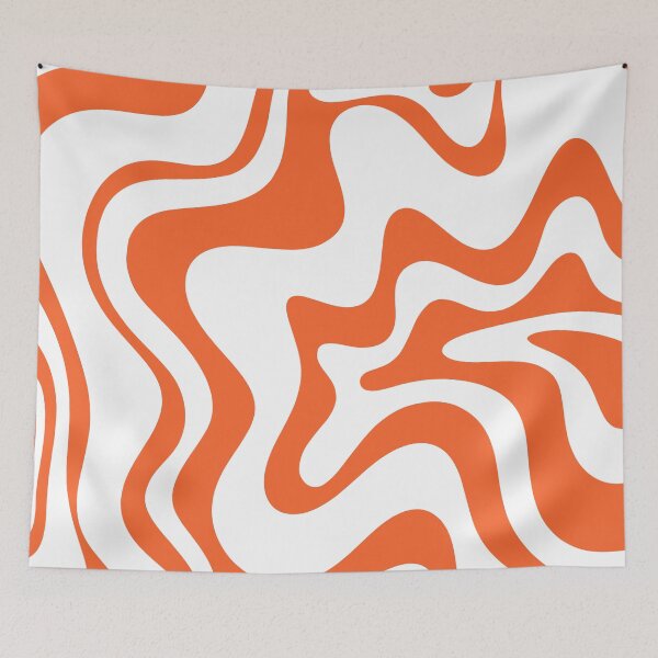 Item preview, Liquid Swirl Retro Abstract Pattern in White and Burnt Orange designed and sold by kierkegaard.