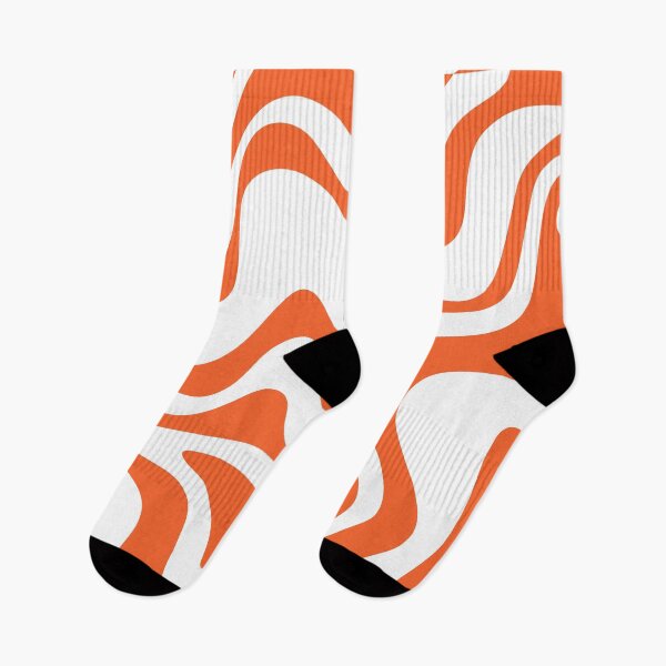 Item preview, Liquid Swirl Retro Abstract Pattern in White and Burnt Orange designed and sold by kierkegaard.