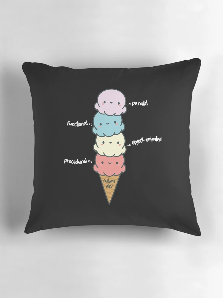 Thumbnail 3 of 4, Pillow, Programming stack black designed and sold by DevdForDevs.