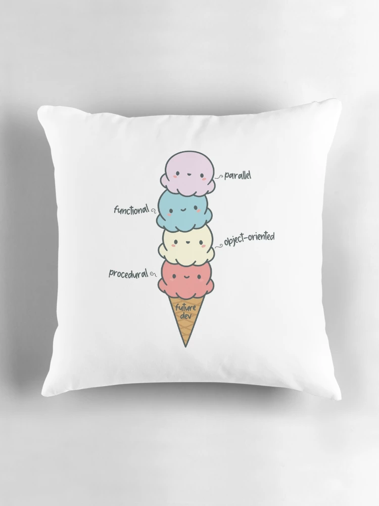 Thumbnail 3 of 4, Pillow, Programming stack white designed and sold by DevdForDevs.