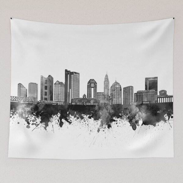 Item preview, columbus skyline bw designed and sold by BekimART2.