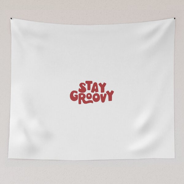 Item preview, stay groovy sticker | red designed and sold by scribblesbysar.