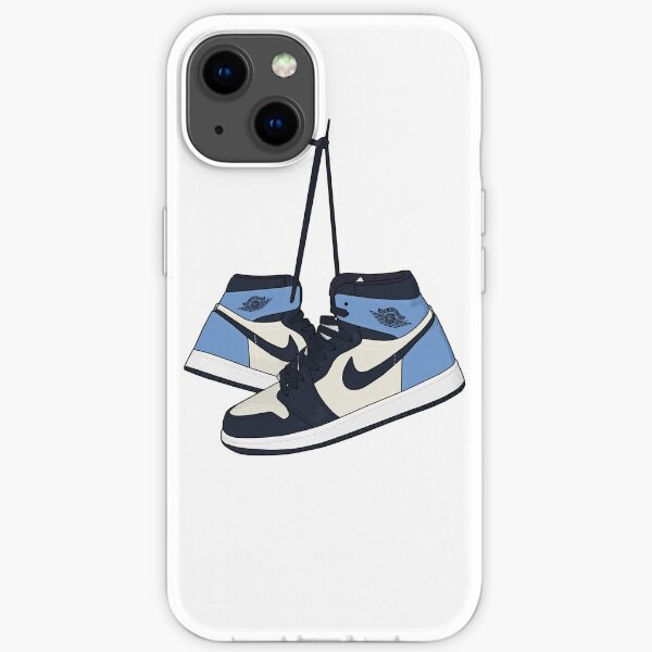 Jordan 1 "Obsidiana / UNC" Funda blanda para iPhone
