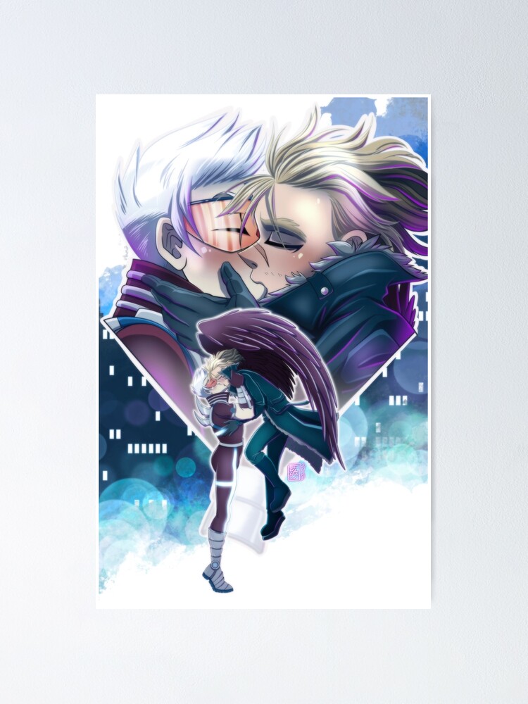 Mha Hero Dabi X Villain Hawks Winter Rooftop Kiss Poster By Crimsondreamer Redbubble 5323