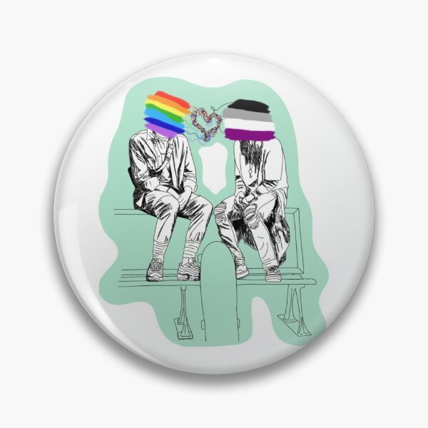 Item preview, Willex rainbow and ace pin buttons designed and sold by AgnesClementine.