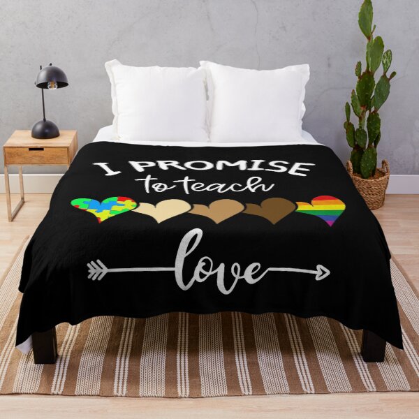 Item preview, I Promise To Teach Love LGBTQ Autism BLM Teacher designed and sold by TrendingTees4u.