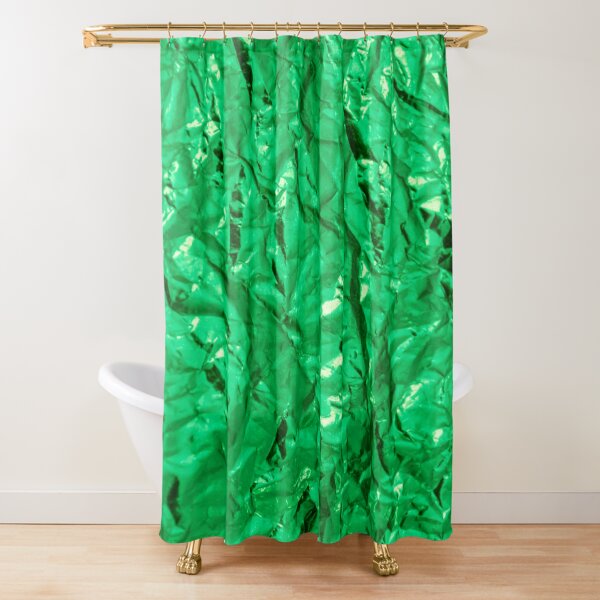 glamour 010 green glittery foil Shower Curtain