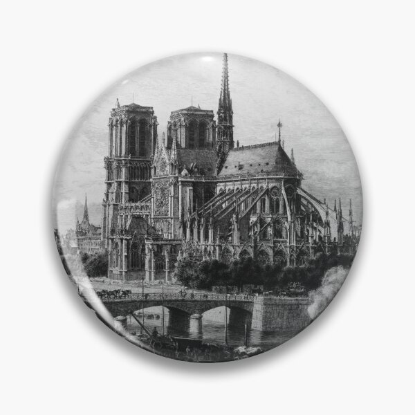 Item preview, Notre Dame Cathedral Etching - Alfred Delauney - Circa 1870 designed and sold by warishellstore.