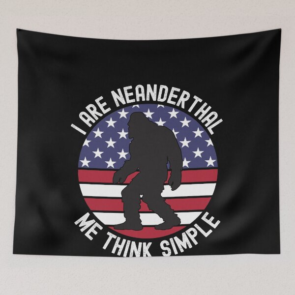 Item preview, Funny American Neanderthal Thinking American Flag designed and sold by TrendingTees4u.