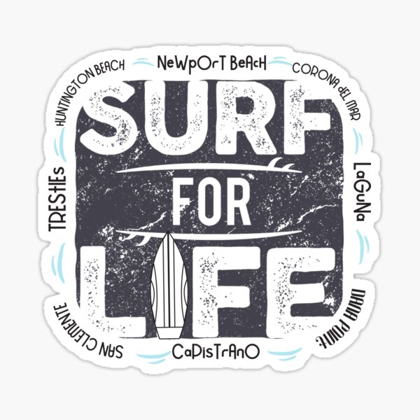 Surf For Life Southern California Sticker