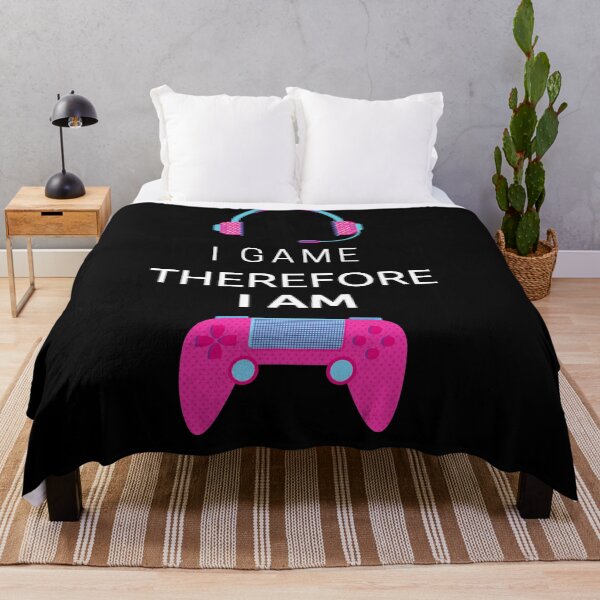 Item preview, I Game Therefore I Am Pink Gamepad In Black designed and sold by LuckyKermit.