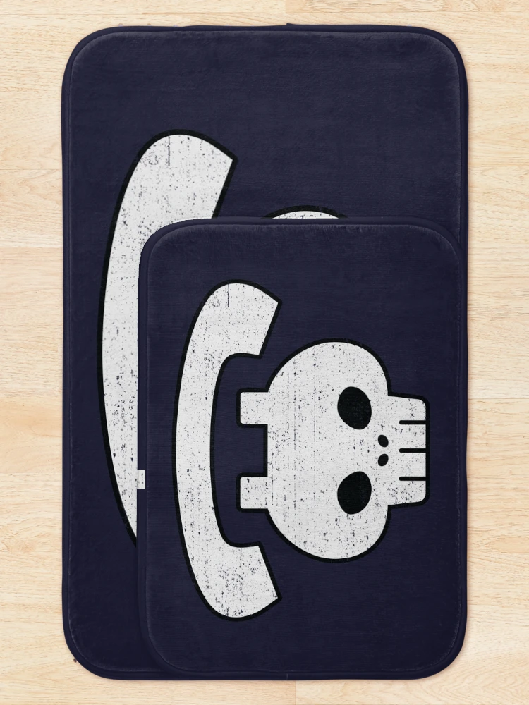 Thumbnail 5 of 6, Bath Mat, Skull Phone (Worn) [Roufxis-Rb] designed and sold by RoufXis.