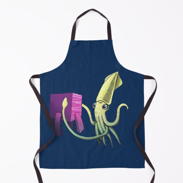 Item preview, Cute Squid with bucket cartoon designed and sold by CecyLL.