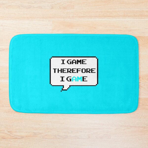 Item preview, I game therefore I am funny I game thefore I GAME pun gamer Classic retro arcade style Black, Bright Blue and White speech bubble (retro bright blue mode) designed and sold by Deegital18.