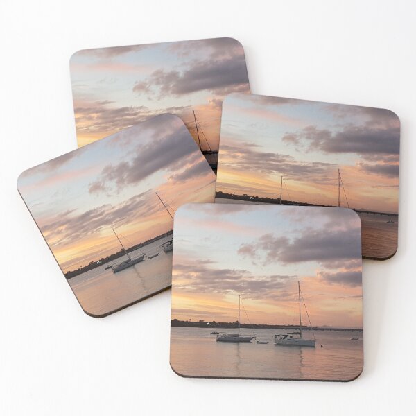 Item preview, Bribie Island Sunset with boats designed and sold by Kym  Breeze.